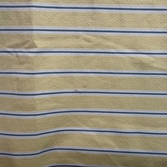 Nike Golf Polo Shirt Mens Large Yellow Striped Fit Dry Short Sleeve Preppy Sport - Picture 8 of 8